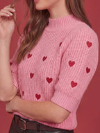 Valentine's Day Exclusive -Heart Shape Embroidery Sweater