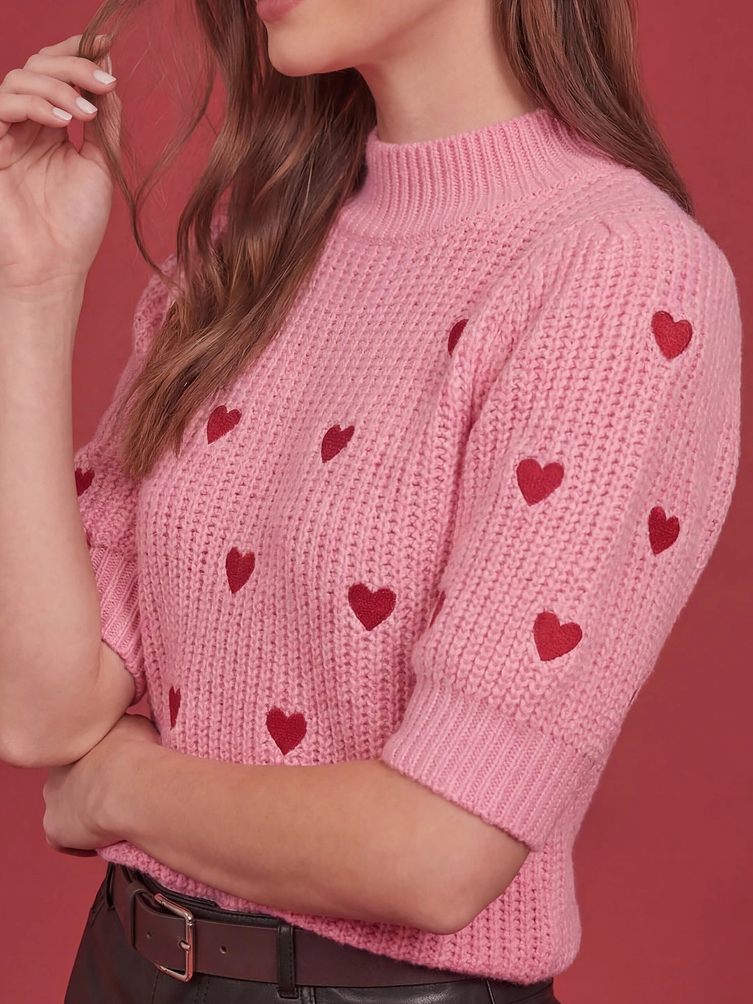 Valentine's Day Exclusive -Heart Shape Embroidery Sweater