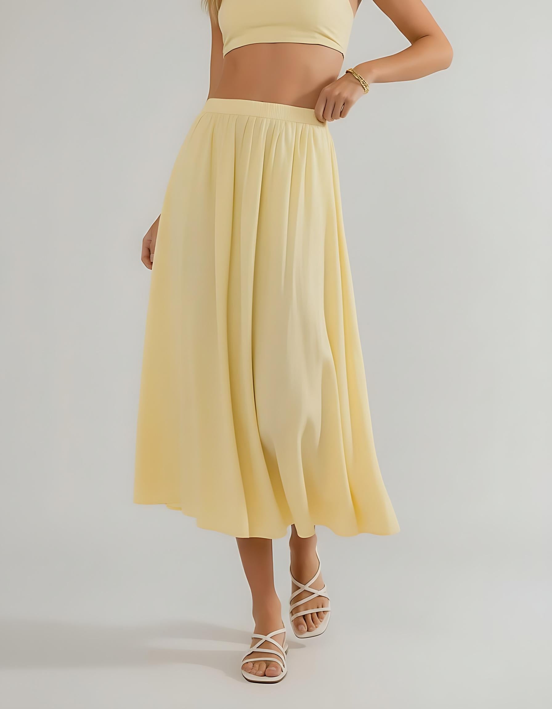 A-line Satin Midi Skirt Secondary image