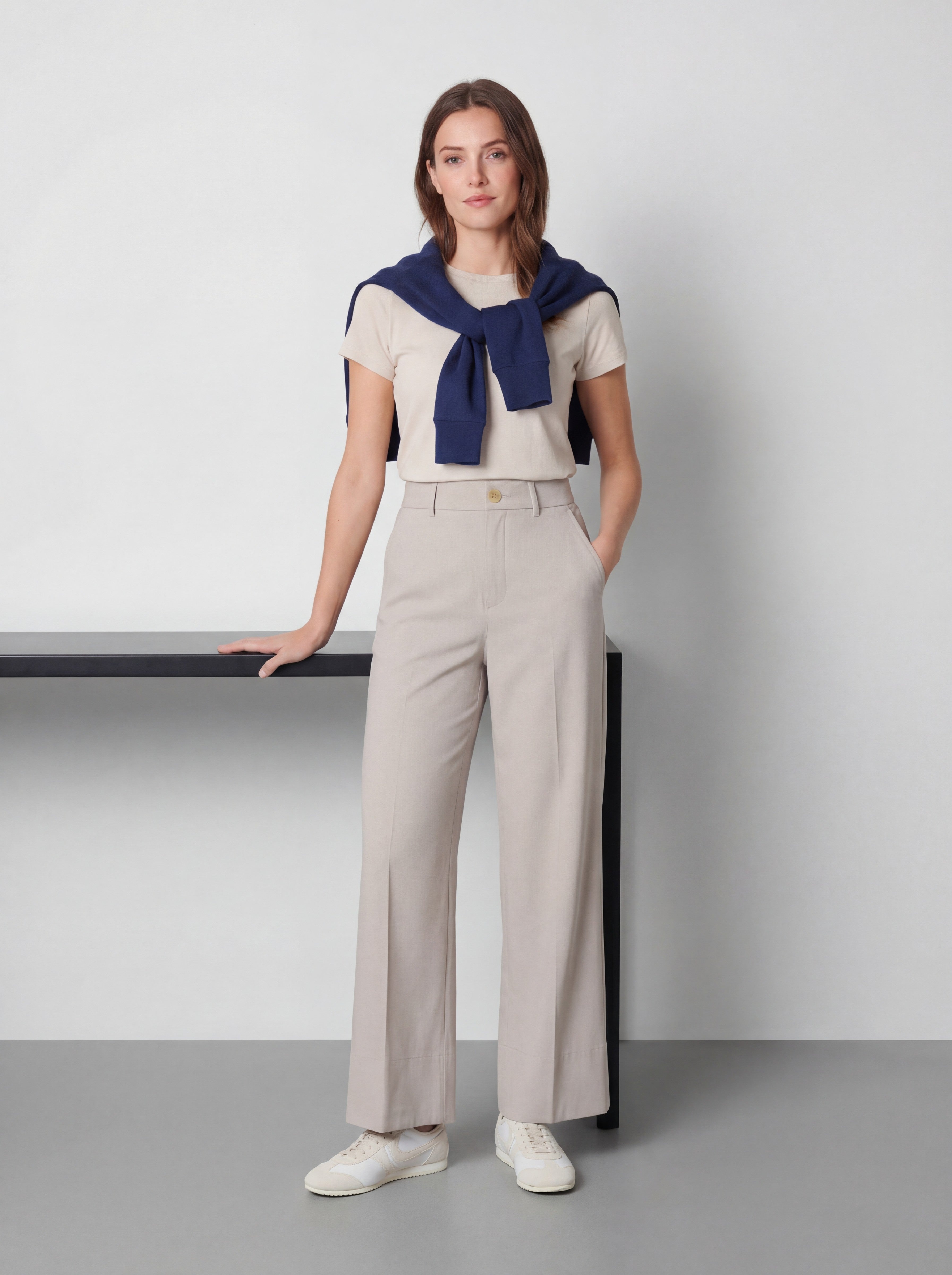 Stretch Twill Wide-Leg Pants Main image