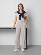 Stretch Twill Wide-Leg Pants