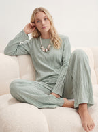 Pleated Elastic Waist Relaxed Straight Leg Pants