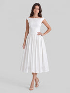 Exquisite Boat Neck Fil-Coupé Dress