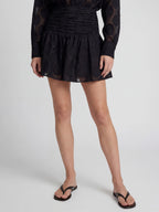 Polka Dot Jacquard Shirt and Mini Skirt Set