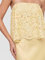 Lace Patchwork Satin Bandeau Dress