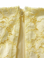 Lace Patchwork Satin Bandeau Dress