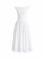 Exquisite Boat Neck Fil-Coupé Dress