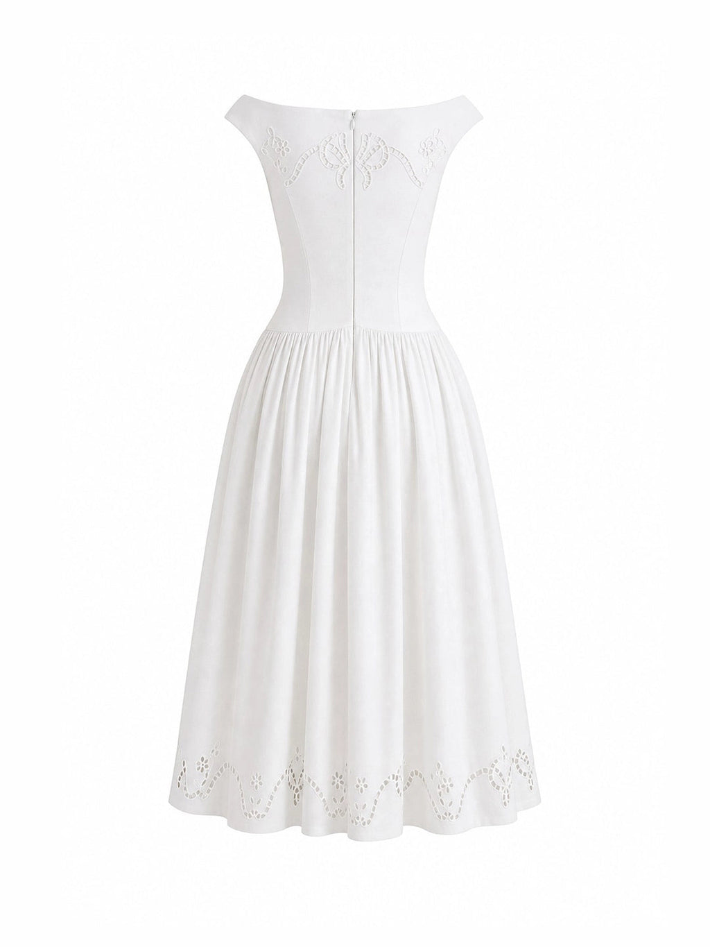 Exquisite Boat Neck Fil-Coupé Dress