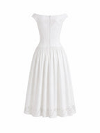 Exquisite Boat Neck Fil-Coupé Dress