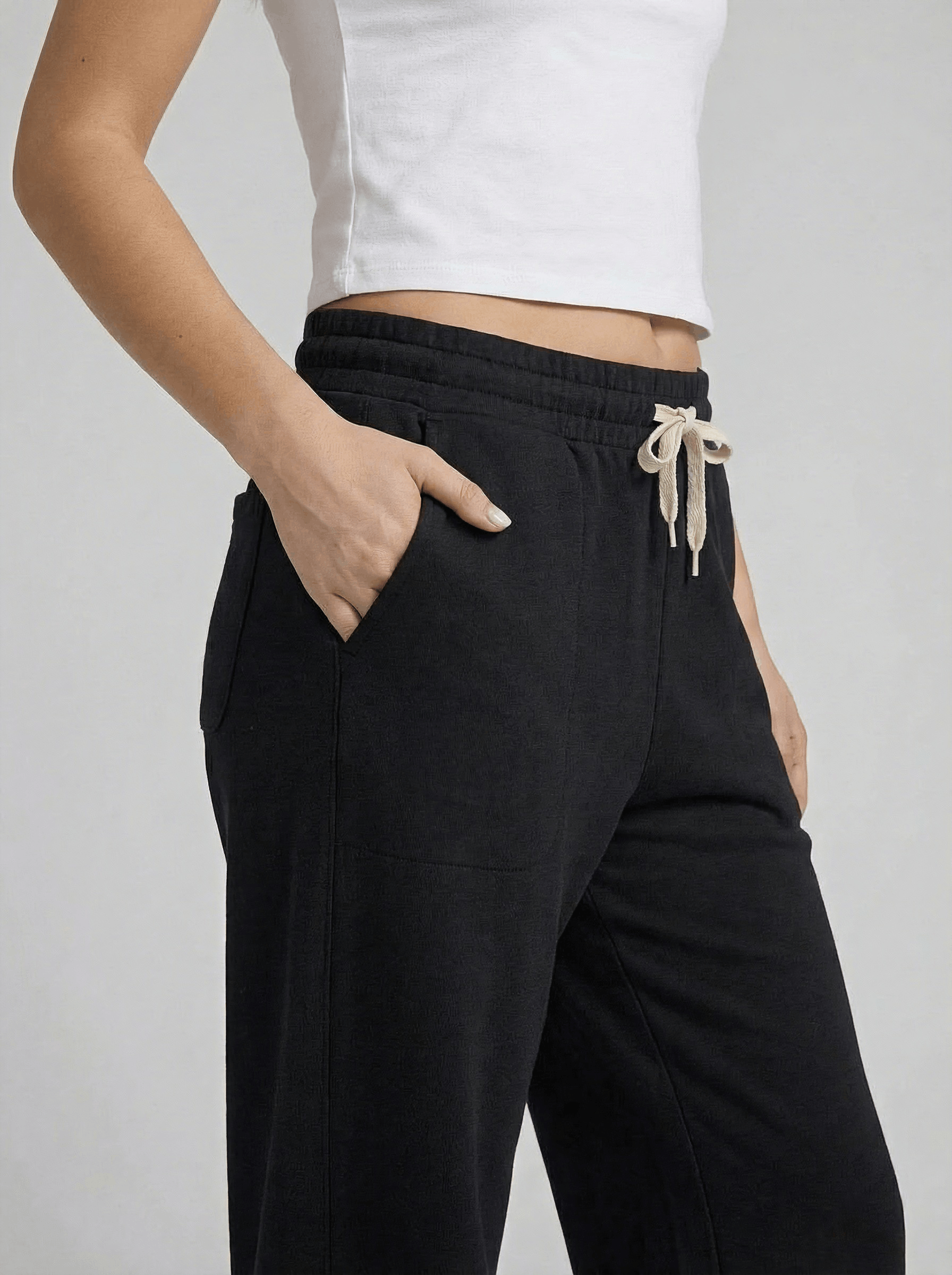 Drawstring wideleg pants