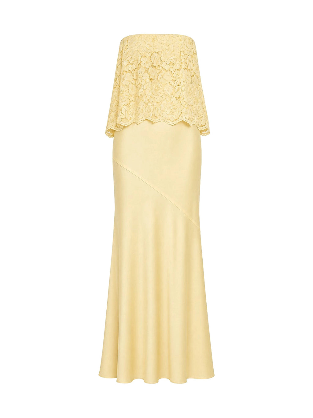 Lace Patchwork Satin Bandeau Dress