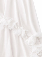 Halter Cape Gown with Floral Trim