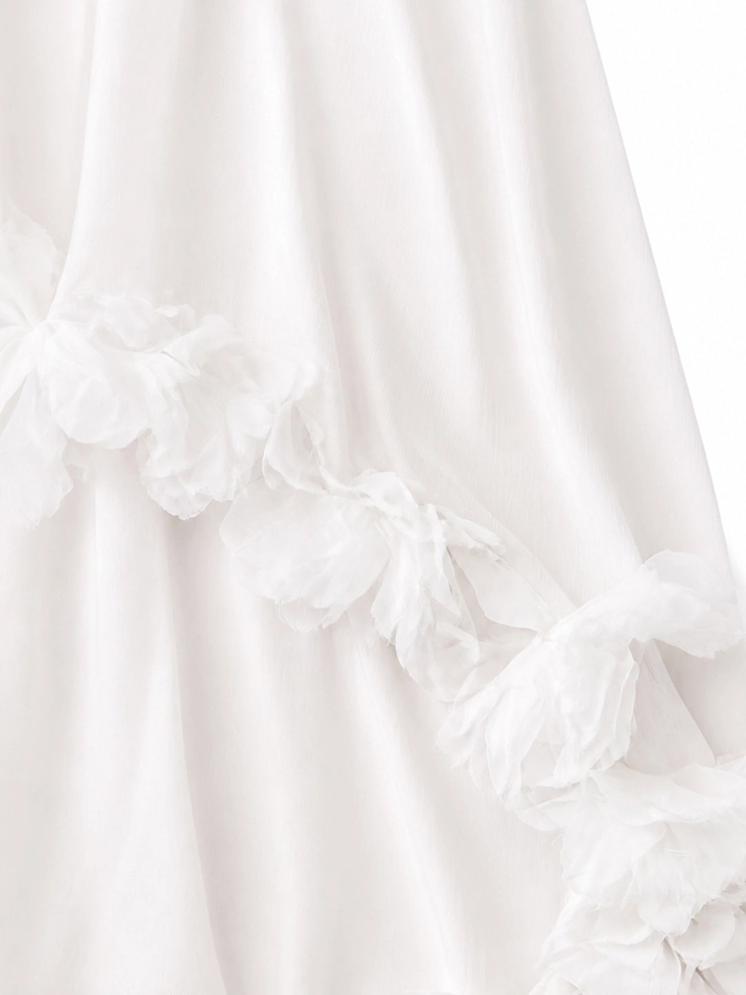Halter Cape Gown with Floral Trim