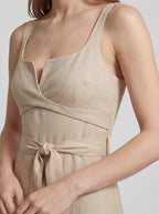 Sweetheart Neck Wrap Tie Slim Fit Maxi Dress