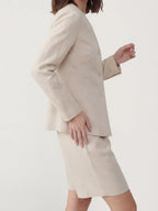 V Neck Linen Blouse Shorts Set