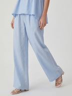 Cotton Peplum Top & Wide Leg Pants Co-ord Set