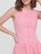 Broderie Eyelet Sleeveless Mini Dress