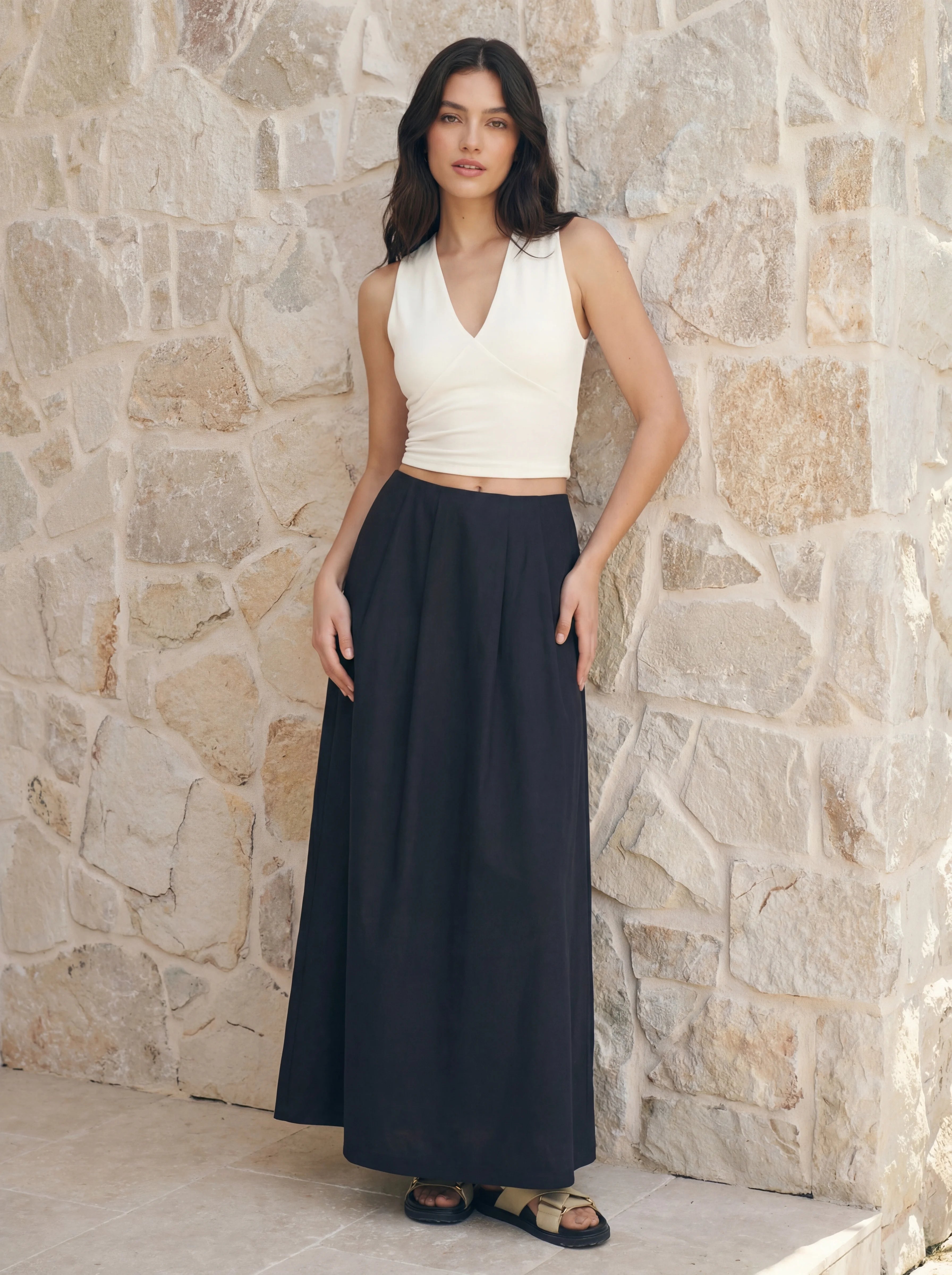 A-Line Puffy Cotton Skirt