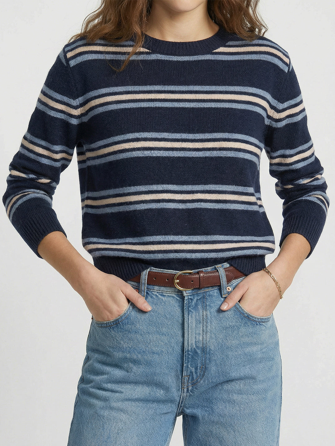 Loose Fit Round Neck Long Sleeve Sweater