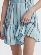 Stripe Scoop Neck Tiered Mini Dress