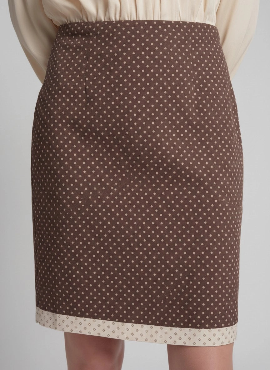 Polka Dot A-Line Knee Length Slip Skirt