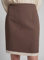 Polka Dot A-Line Knee Length Slip Skirt