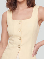 Square Neck Patchwork Midi Dress