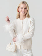 Loose Fit Top with Detachable Feather Sleeves