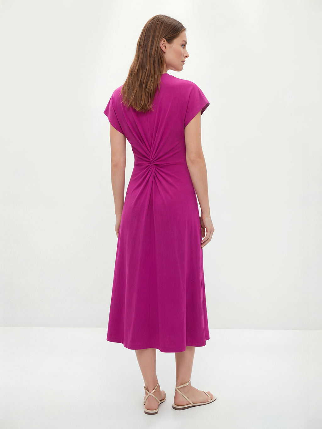 Twist Cotton Midi Dress