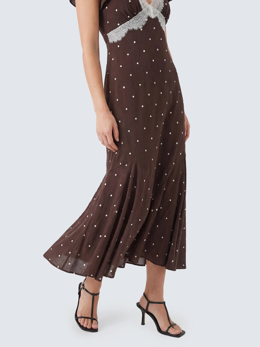 V-Neck Polka Dot Rayon Dress