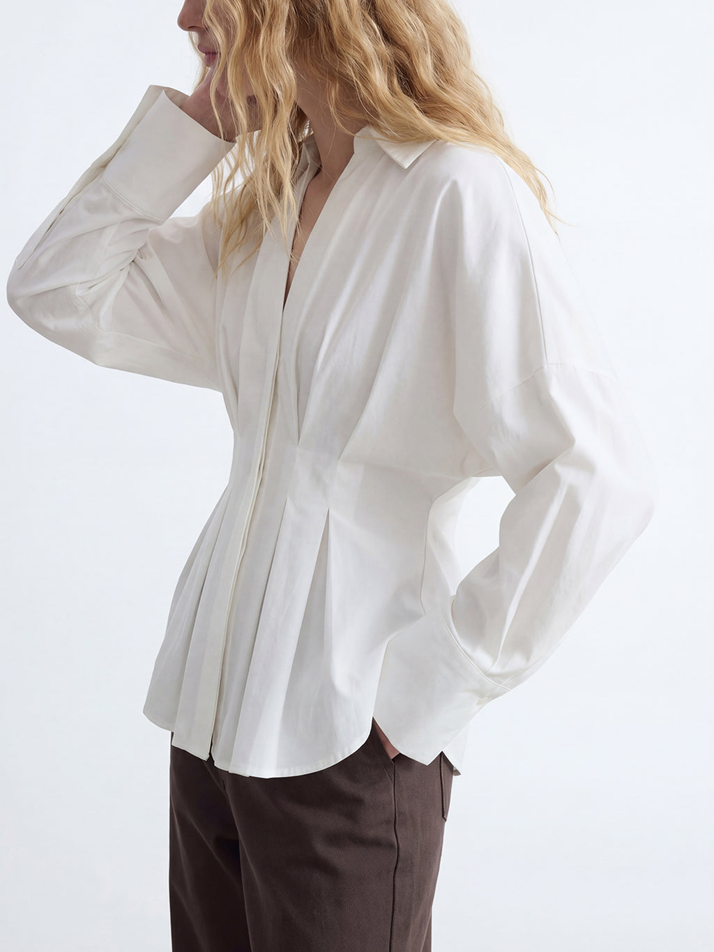 Ruched Cotton Blouse