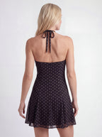 Polka Dot Halter Neck Mini Dress