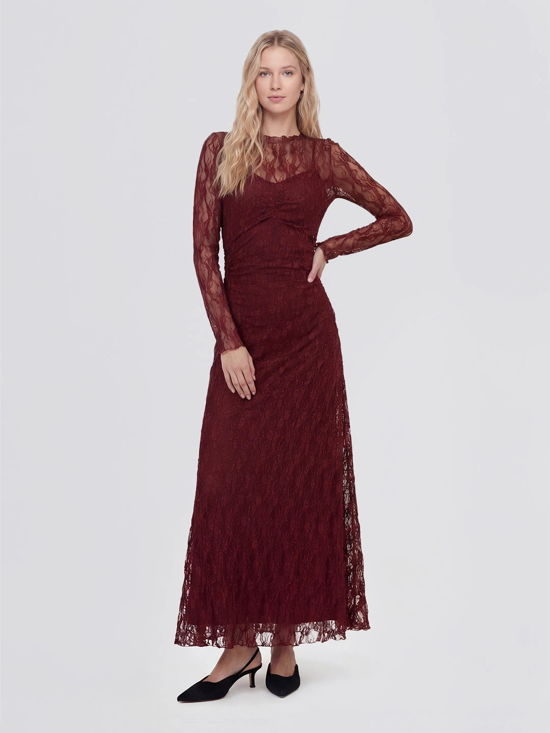 Long Sleeve Lace Midi Dress Main image
