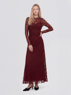 Long Sleeve Lace Midi Dress