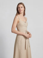 Sweetheart Neck Wrap Tie Slim Fit Maxi Dress