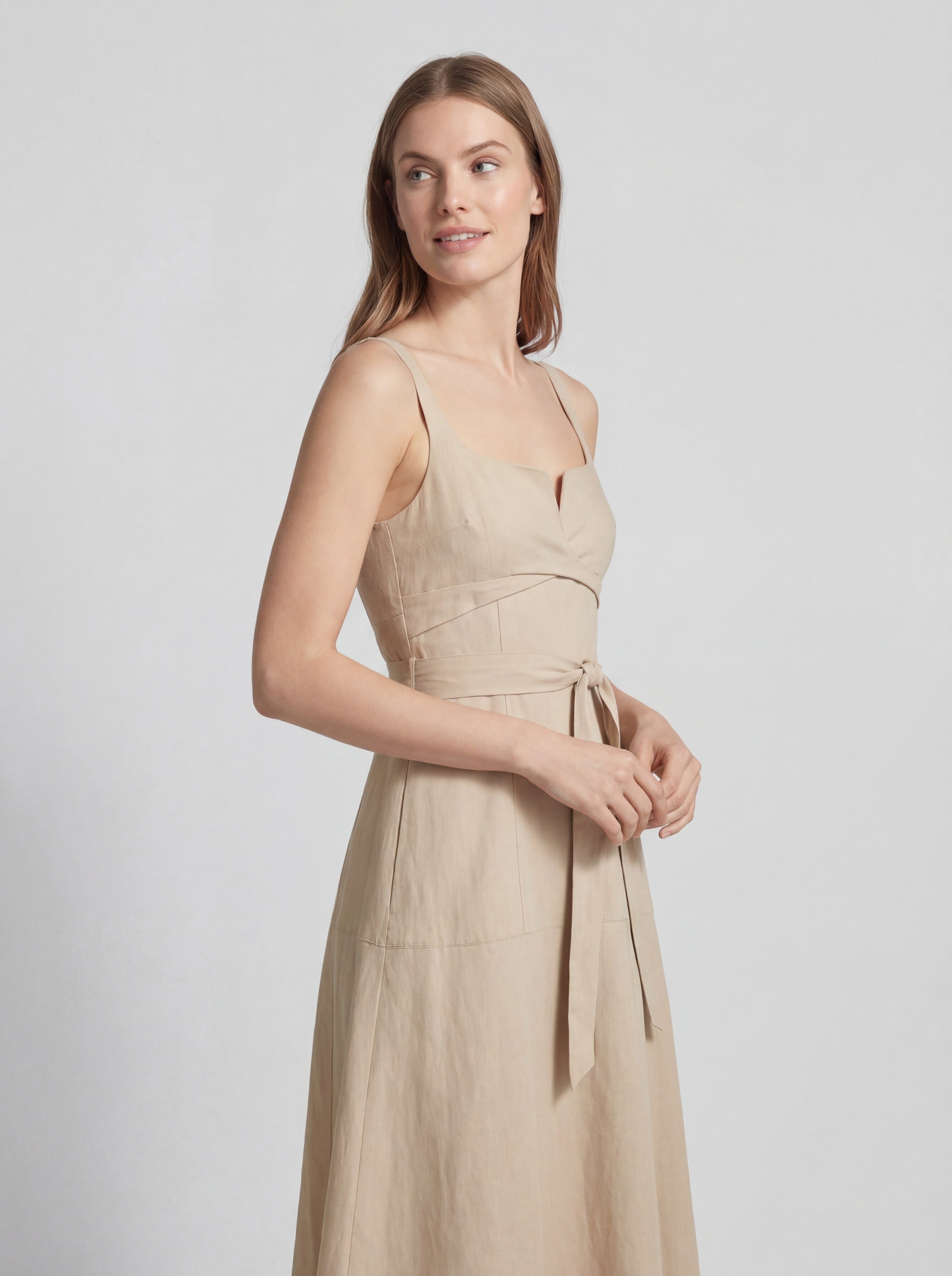 Sweetheart Neck Wrap Tie Slim Fit Maxi Dress