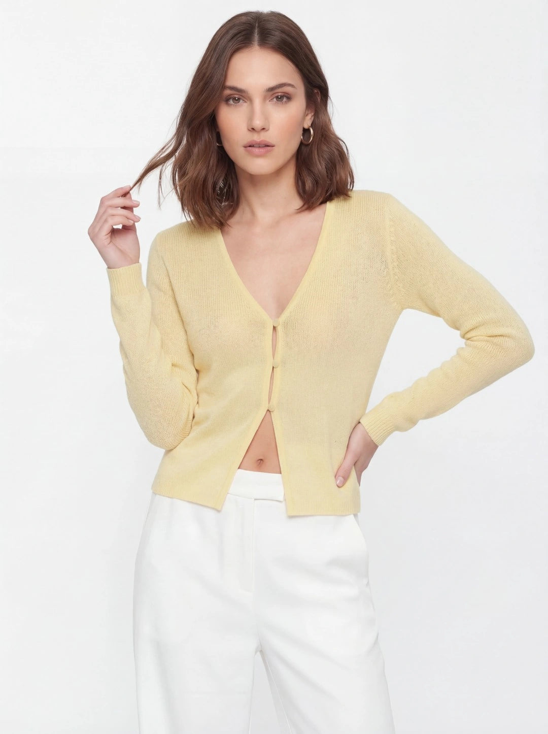 Sheer Knit Long Sleeve Cardigan