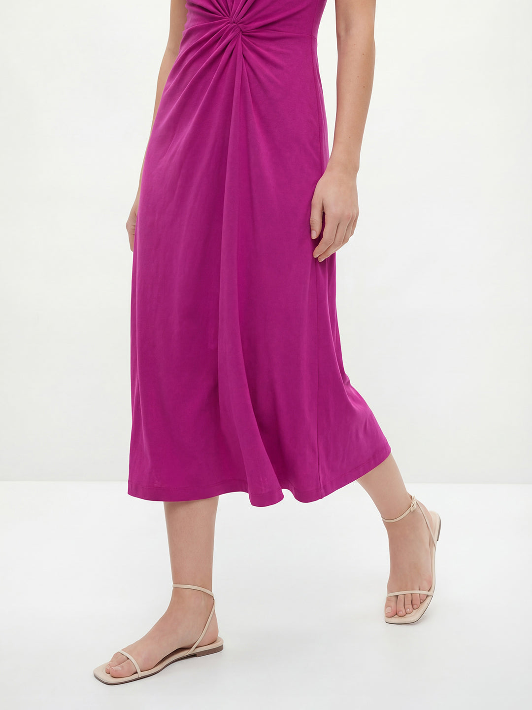 Twist Cotton Midi Dress