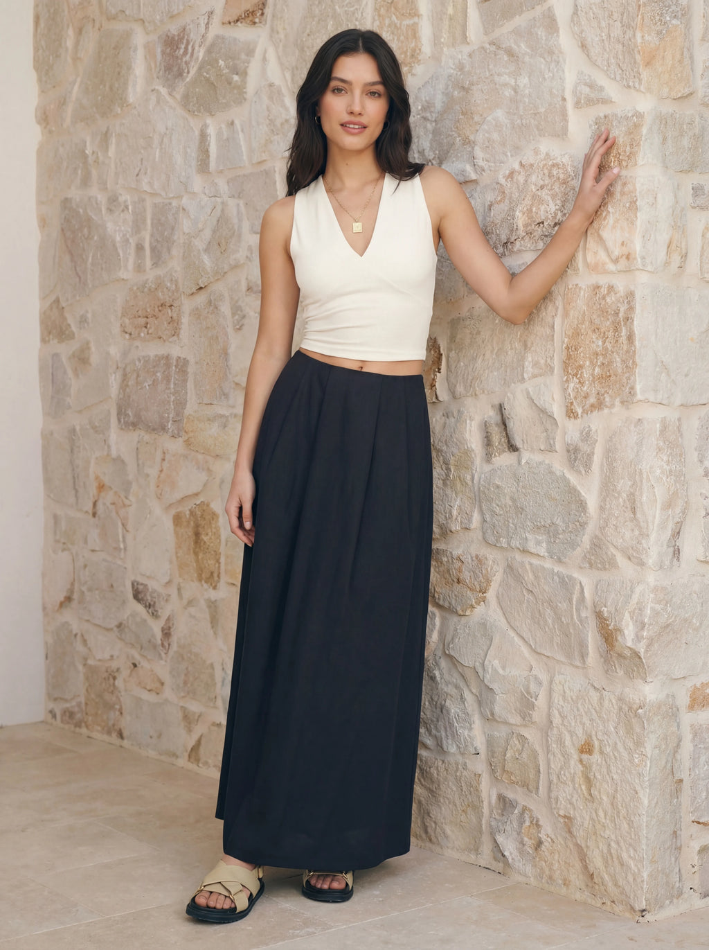 A-Line Puffy Cotton Skirt