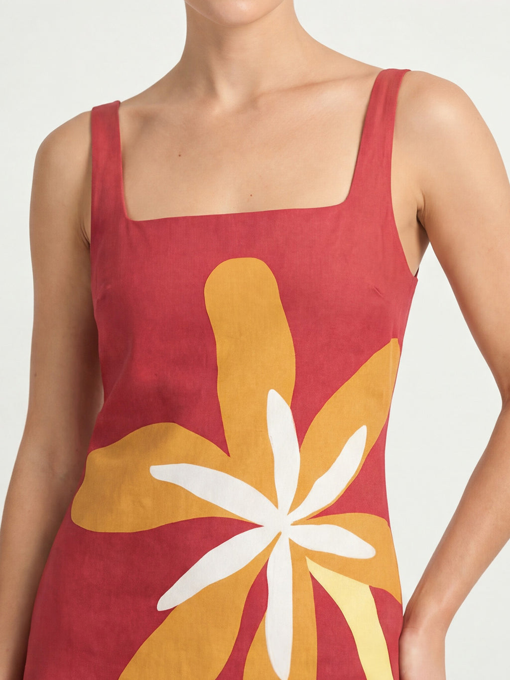 Square Neck Slim Fit Mini Dress