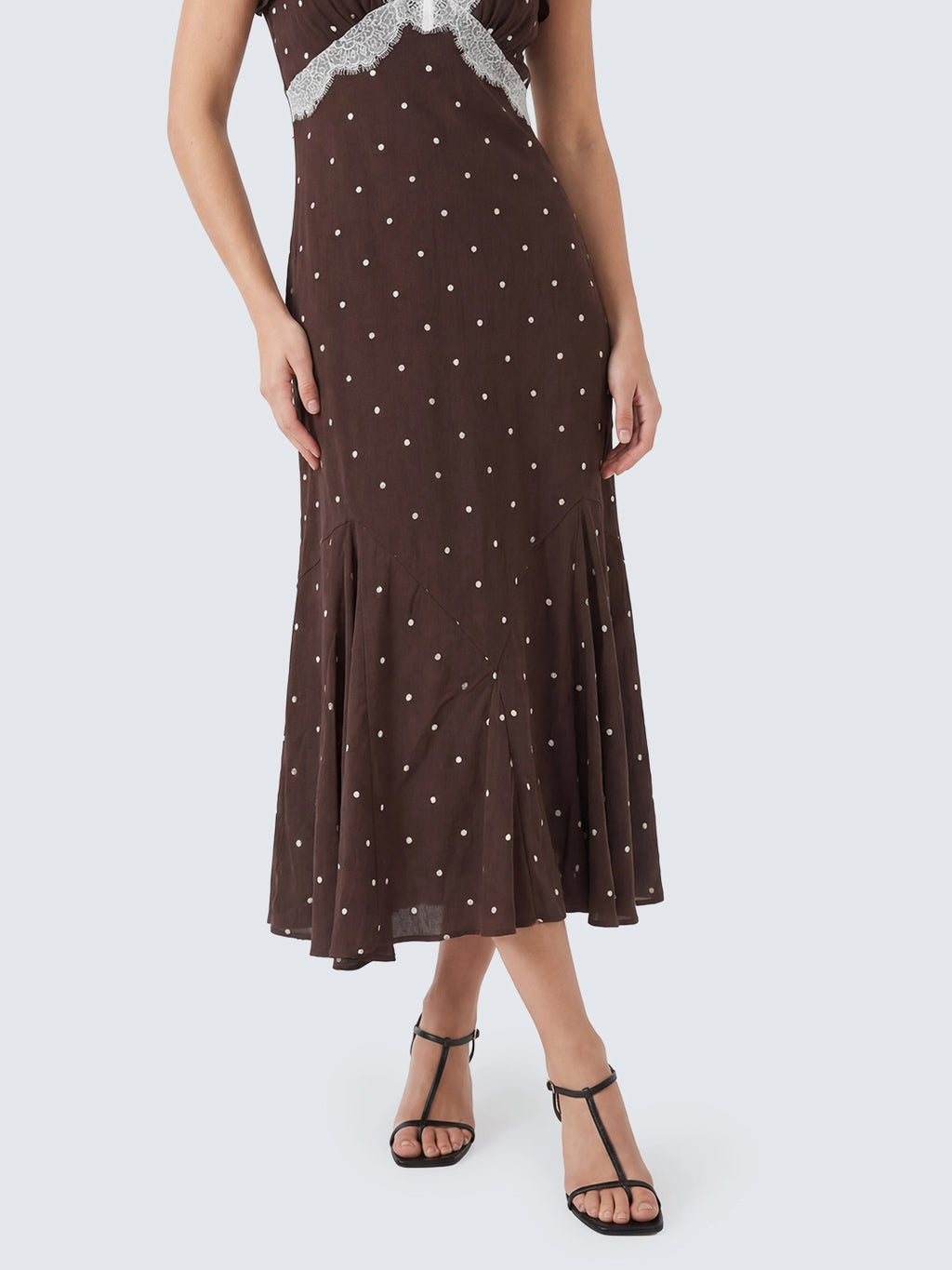 V-Neck Polka Dot Rayon Dress