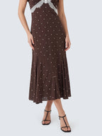 V-Neck Polka Dot Rayon Dress
