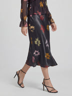 Lustrous Satin Crepe Midi Skirt