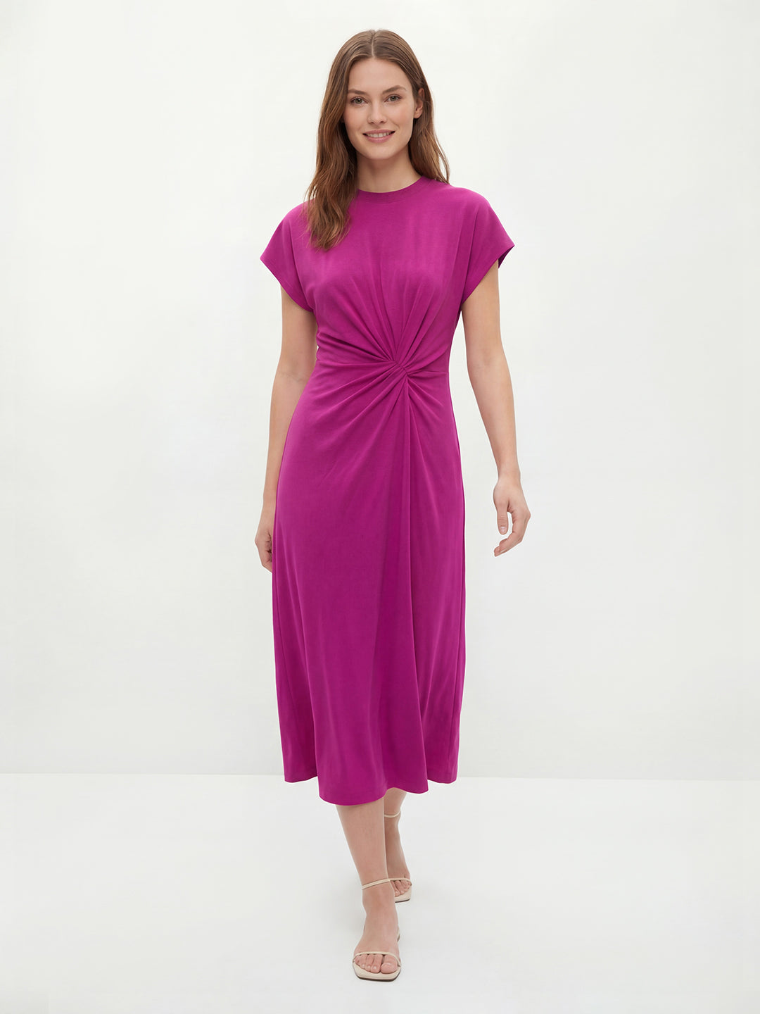 Twist Cotton Midi Dress