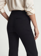 High-waisted pleated straight-leg pants