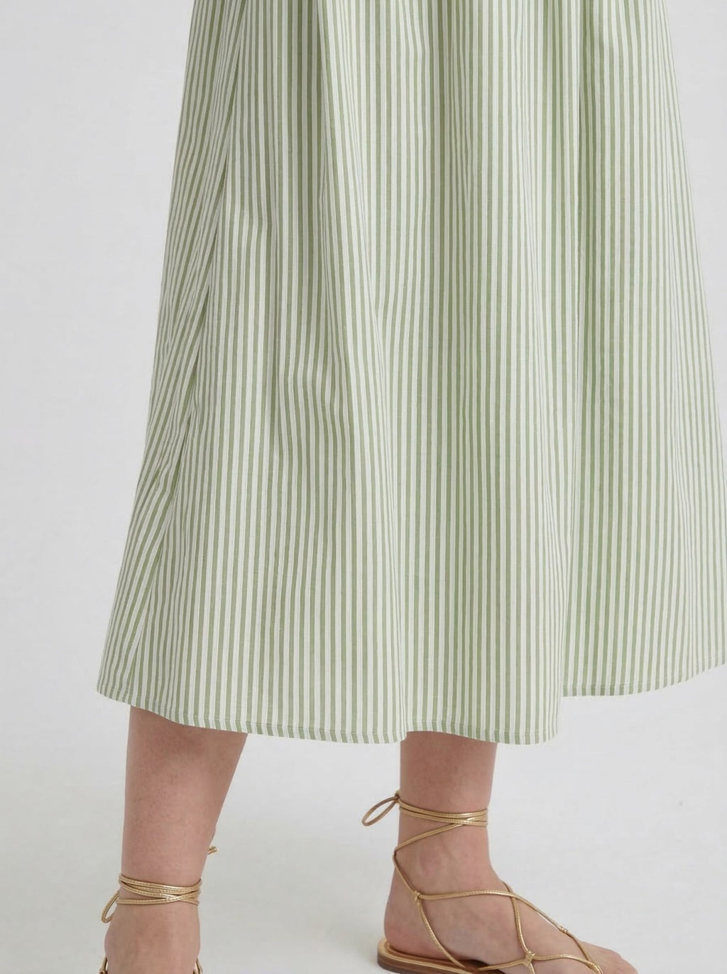 Smocked Bodice Jacquard Stripe Dress