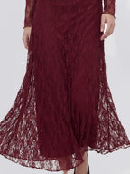 Long Sleeve Lace Midi Dress