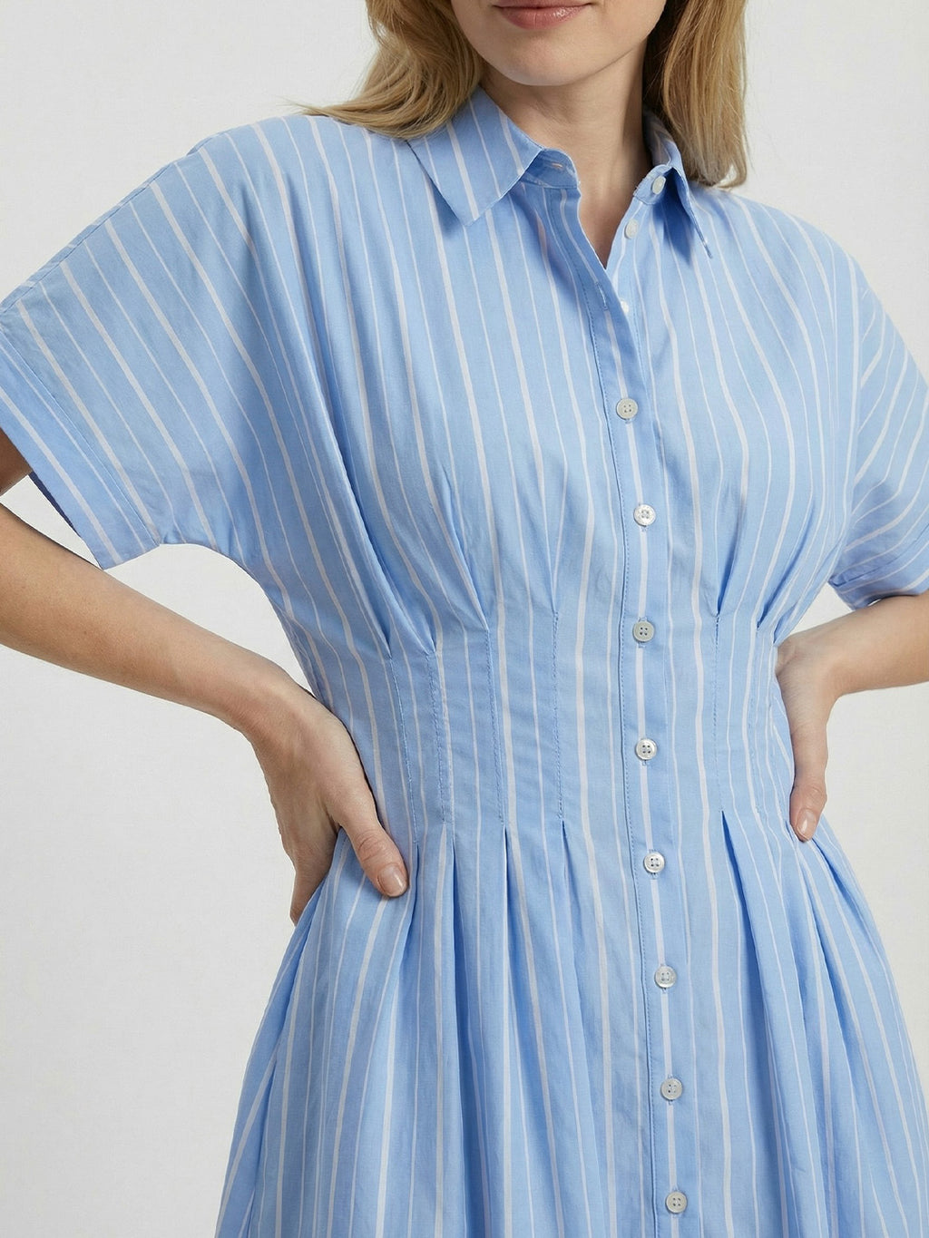 Crisp Cotton Midi Shirt Dress