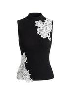 Lace Patchwork Sleeveless Knit Top
