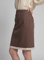 Polka Dot A-Line Knee Length Slip Skirt